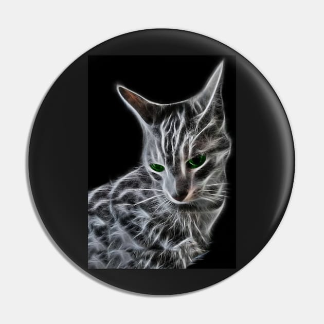 Cute Cat Spiritual Art Pin by SKornackiArt