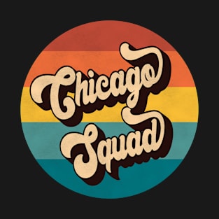 Retro Vintage 70s Sunset Groovy Chicago Squad T-Shirt