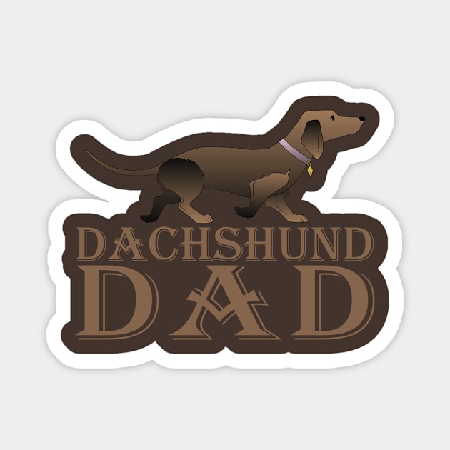 Retro Vintage Dachshund Dad Funny Dog Lover Father's Day Magnet by mo designs 95