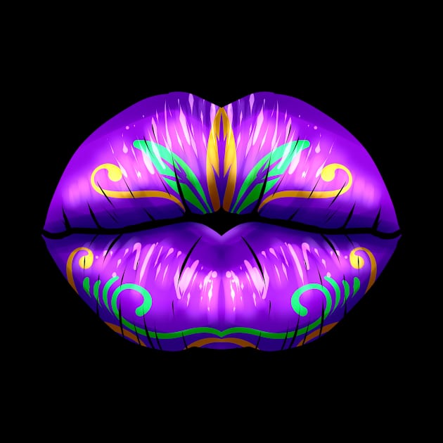 Purple Lips For Mardi Gras by SinBle