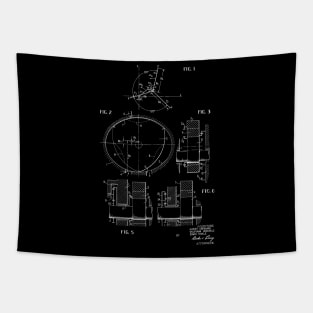 Rotary Pistol Engine Vintage Patent Hand Drawing Tapestry