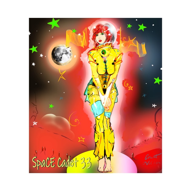 Psychedelic Rocket. Female Figure illustration. by grantwilson