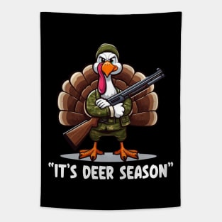 Thanksgiving Turkey Funny Deer Hunting Season Tapestry