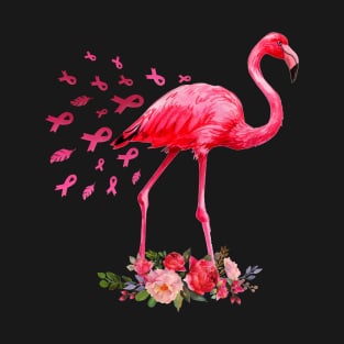 Flamingo Pink Ribbon Breast Cancer Awareness T-Shirt