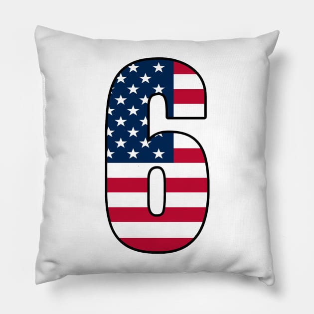 Number 6 Star Spangled Banner Pillow by la chataigne qui vole ⭐⭐⭐⭐⭐