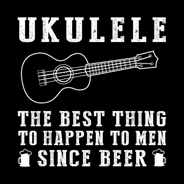 Strumming Smiles: 'Ukulele - Better Than Beer & Wine' Funny T-Shirt by MKGift