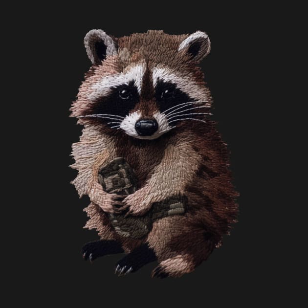 Knitted raccoon by NemfisArt