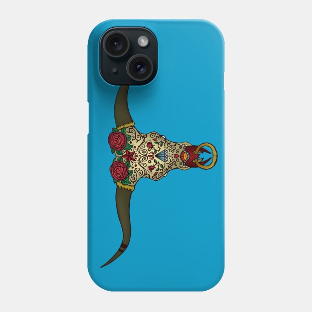 Bull Sugar Skull Phone Case by mangulica