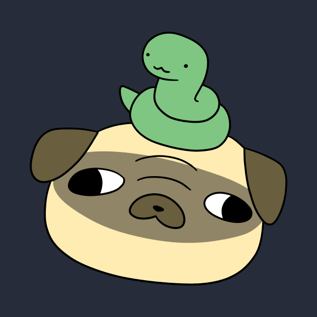 Pug Face and Snake by saradaboru