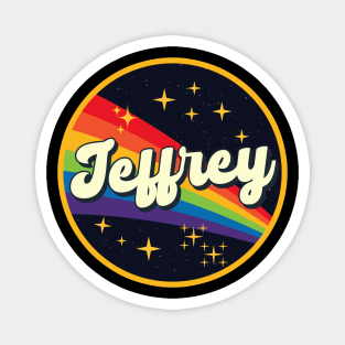 Jeffrey // Rainbow In Space Vintage Style Magnet