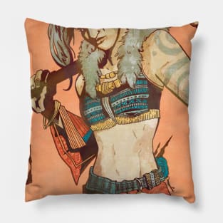 Badass Girl with Tattoos Pillow