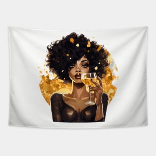 Afrocentric Woman With Glass Tapestry