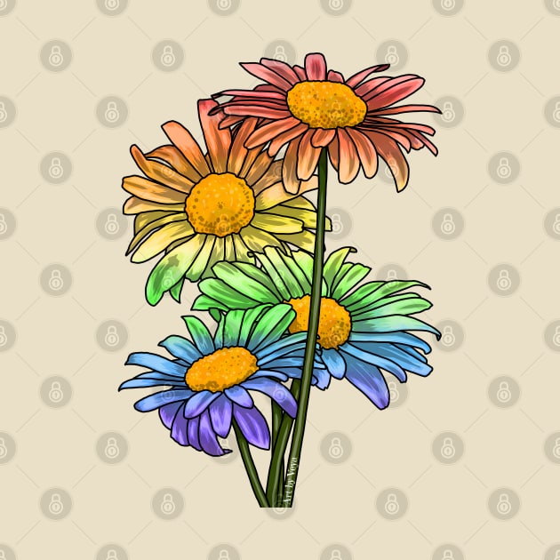 Daisies Rainbow by Art by Veya