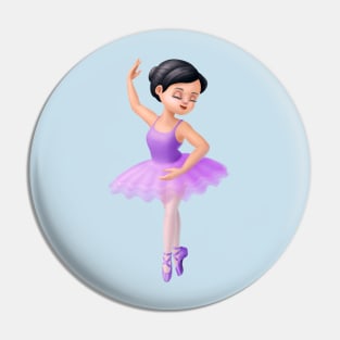 Cute Purple Tutu Ballerina Girl Dancer Pin