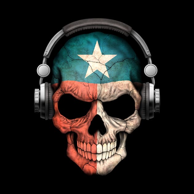 Dark Skull Deejay with Texas Flag by jeffbartels