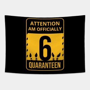 6th Birthday Officially a Quaranteen 6 Years Old Tapestry