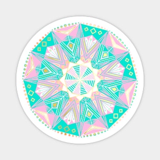 Mandala pink mint white gold Magnet