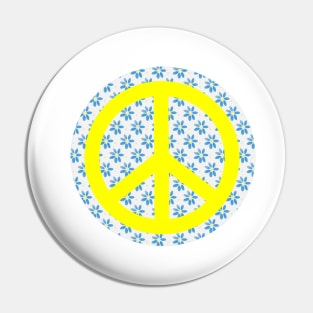 YELLOW Peace Sign Hippie Lifestyle Pin