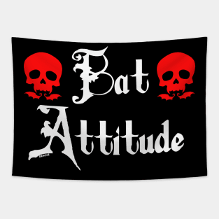 Bat Attitude (Red Version) Tapestry