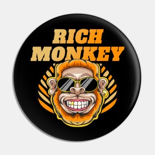 Rich Monkey Mascot Pin