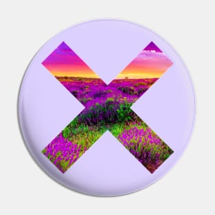 Purple Lavender Field • Letter X Background Cross Shaped Window Aperture. Pin