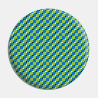 Optical Illusion / Blue Green Checkers Wave Pin