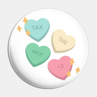 tax the rich candy hearts Pin