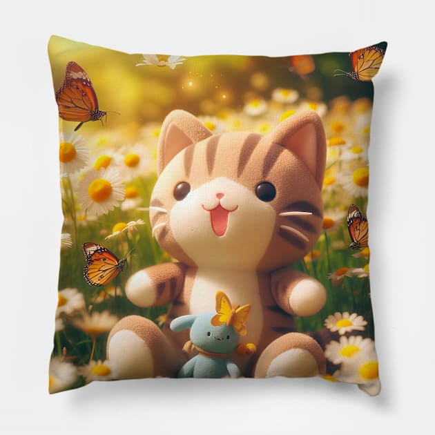 Discover Adorable Baby Cartoon Designs for Your Little Ones - Cute, Tender, and Playful Infant Illustrations! Pillow by insaneLEDP