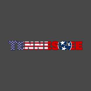 Tennessee State Flag/American Flag logo T-Shirt