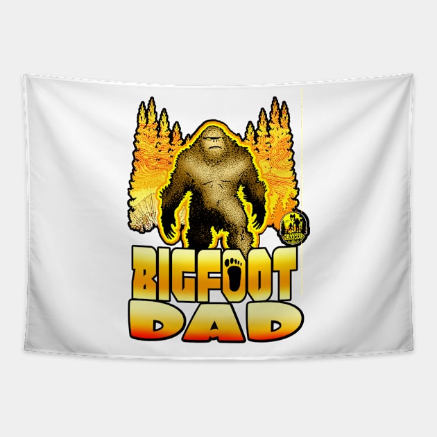 Bigfoot Dad Sasquatch Father Squatch Daddy Tapestry by National Cryptid Society
