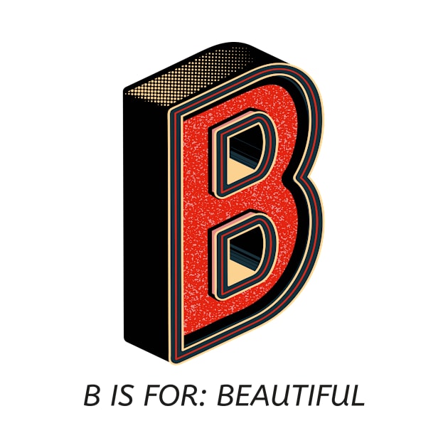 B alphabet by asian tee