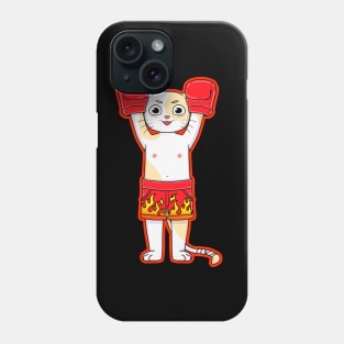 Cat boxer red Phone Case