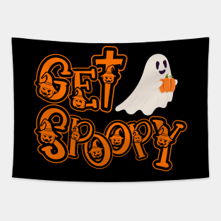 Get Spoopy Halloween Cute Ghost Tapestry