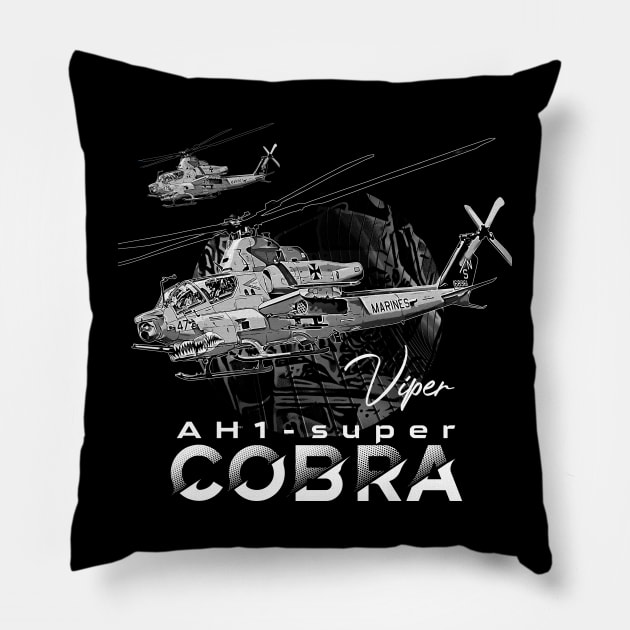 AH-1 Cobra helicopter Pillow by aeroloversclothing