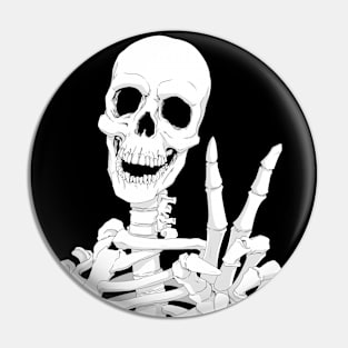 Skeletal Peace Pin