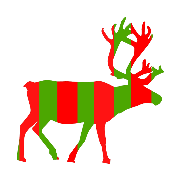 GREEN And Red Reindeer Xmas by SartorisArt1