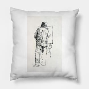 The Artist at work Pillow