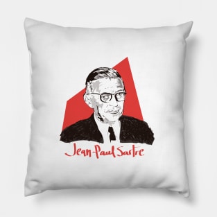 Portrait of  Jean-Paul Sartre Pillow