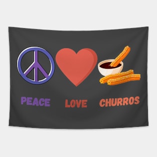 Peace Love Churros Tapestry