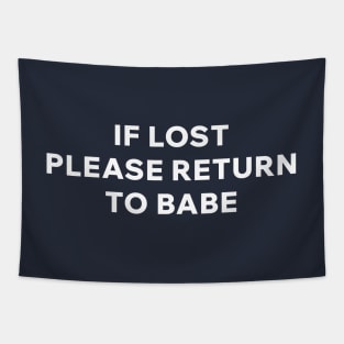 If lost please return to babe - Matching Costumes for Couples Tapestry