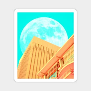 Moon and Building Magnet