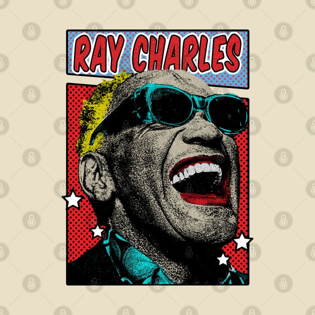 Ray Charles Pop Art Comic Style by Flasher