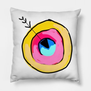 Colorful watercolor abstract target art Pillow