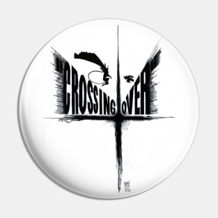 Dave Sim's Crossing Over Logo (black) Pin