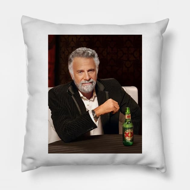 The Most Interesting Man in the World Pillow by FlashmanBiscuit