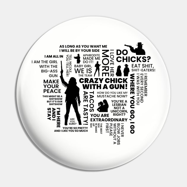 Wynonna Earp Quotes Word Cloud - Black Pin by viking_elf