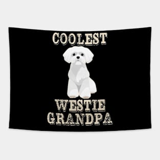 Coolest Westie Dog Grandpa Tapestry