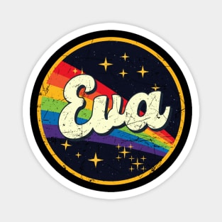 Eva // Rainbow In Space Vintage Grunge-Style Magnet