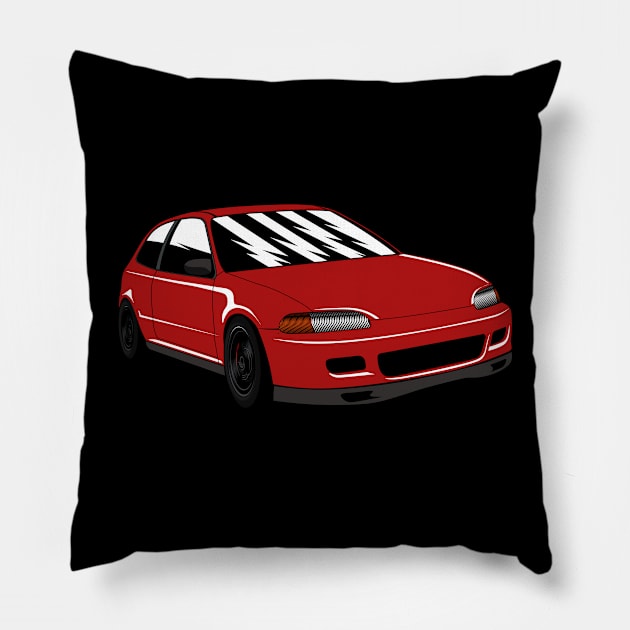 Red Civic EG6 Pillow by dipurnomo