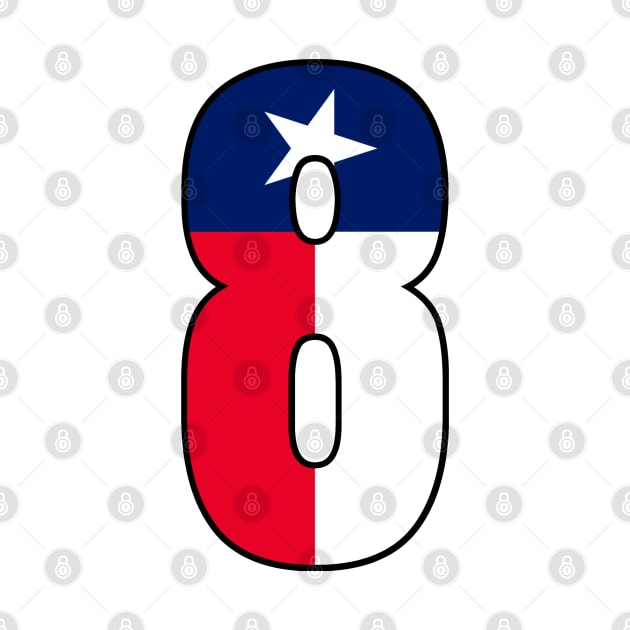 Number 8 Texas Flag by la chataigne qui vole ⭐⭐⭐⭐⭐